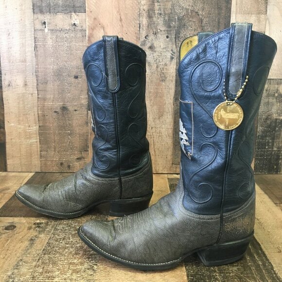 Tony Lama Vintage Gold Label Firefighter Theme Cowboy Boots Mens 9 E main image 12
